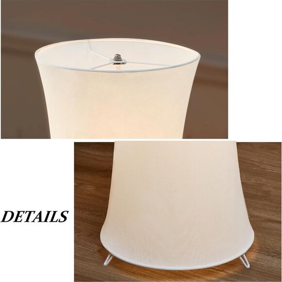 NEW! 46“ Floor Lamp for Living Room, 3 Color Temperature White Fabric Lampshade - Picture 5 of 7